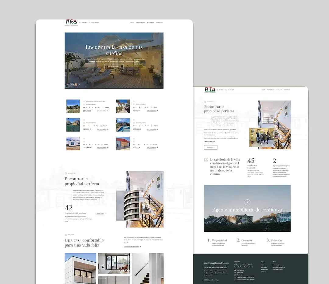 Diseño web de Inmobiliaria Rita