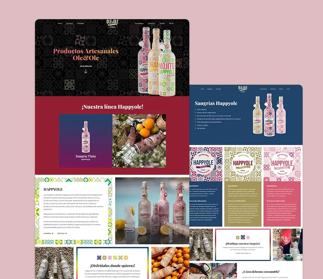 Diseño web de Sangrías Ole&Ole