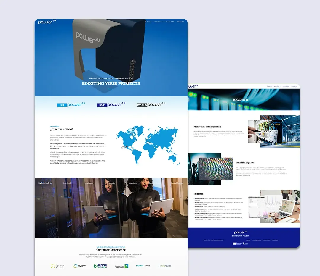 Diseño web de Power 2U Energy