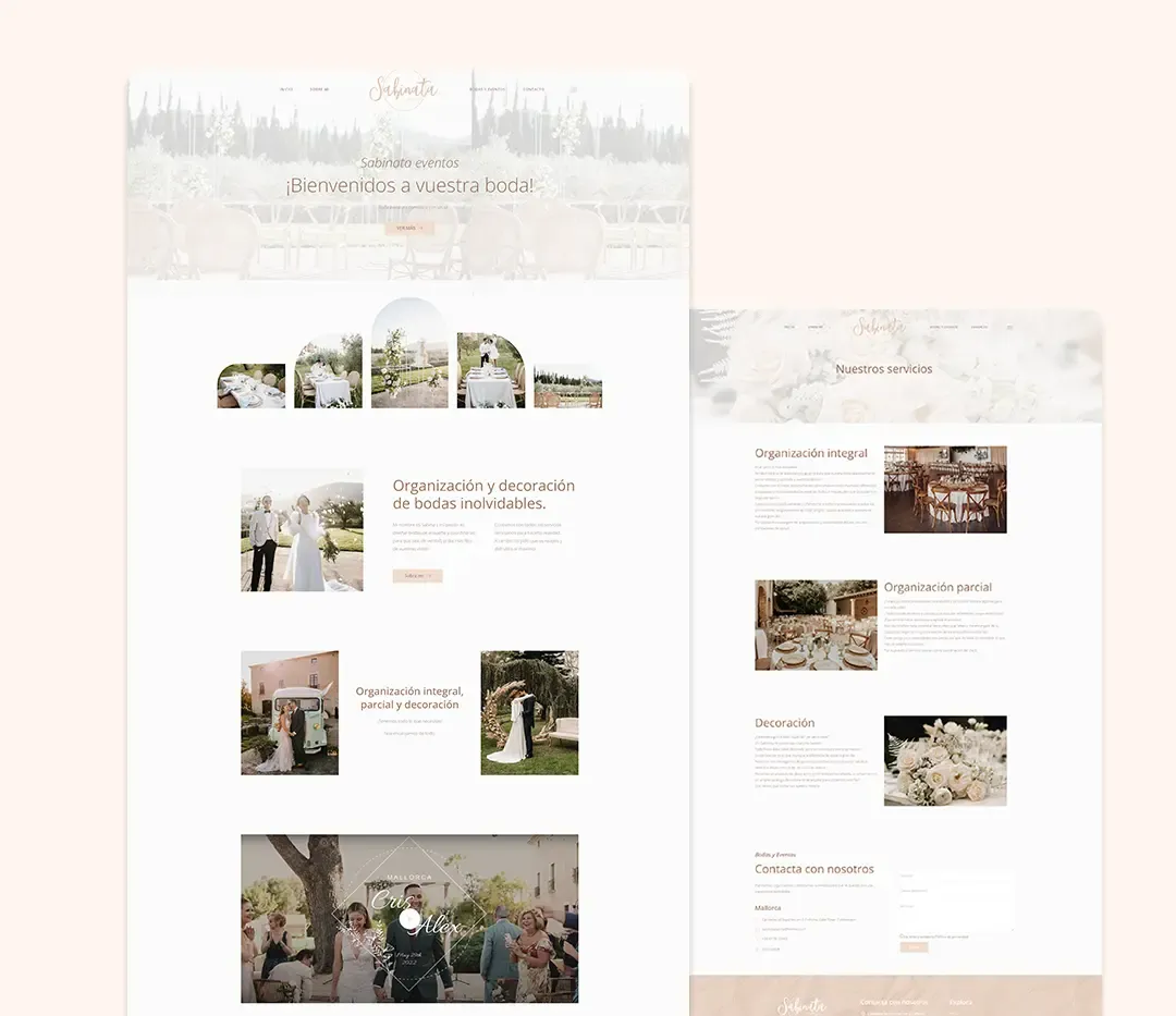 Diseño web de Sabinata Wedding Planner