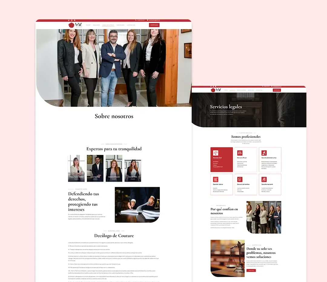 Diseño web de VSM Abogados Denia